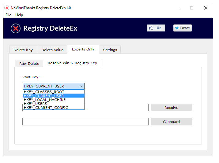 NoVirusThanks Registry DeleteEx бесплатно