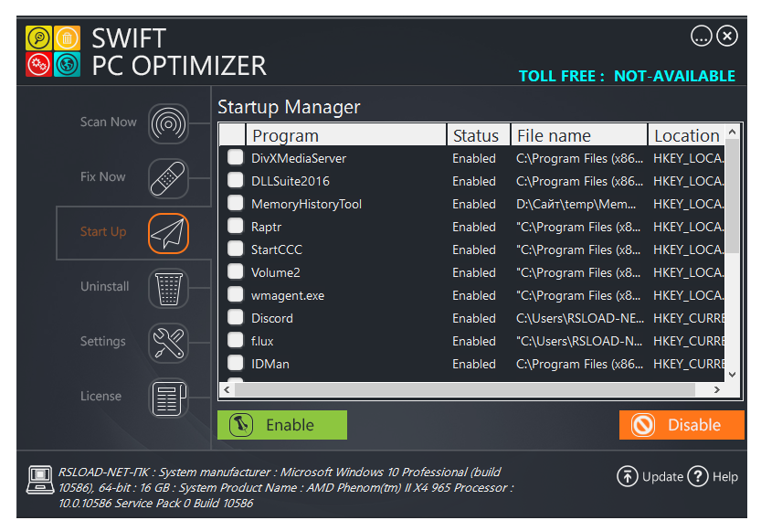 Swift PC Optimizer  