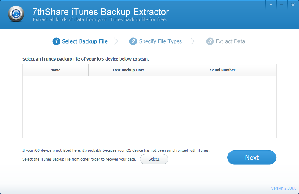  7thShare iTunes Backup Extractor 