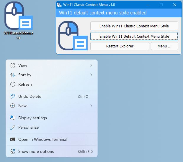 Windows 11 Classic Context menu скачать новую версию