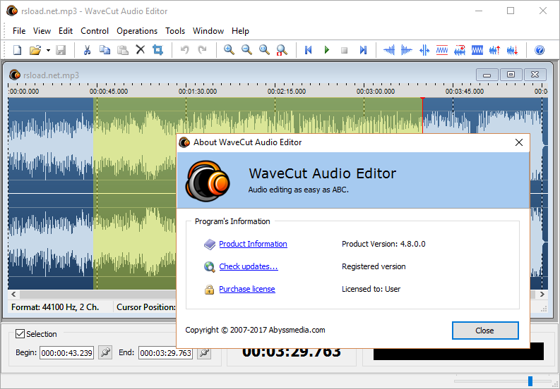  скачать бесплатно AbyssMedia WaveCut Audio Editor