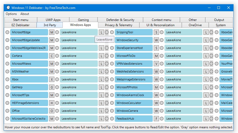 Windows 10 debloater. Windows 11 Debloater.