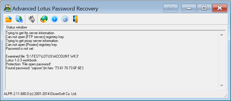 Advanced Lotus Password Recovery