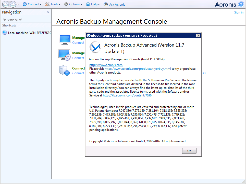 acronis backup advanced 11.5