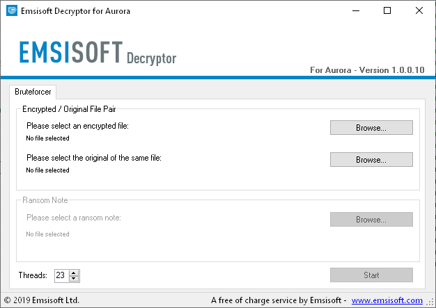 Emsisoft Decryptor for Aurora