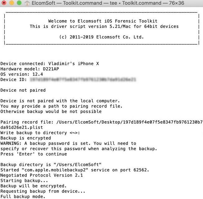  ElcomSoft iOS Forensic Toolkit скачать