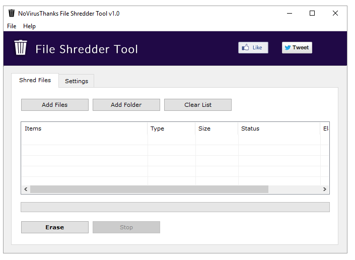 NoVirusThanks File Shredder Tool