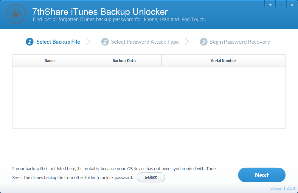  7thShare iTunes Backup Unlocker скачать