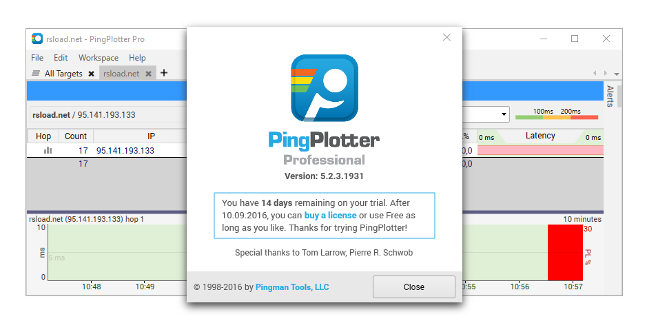 PingPlotter скачать бесплатно