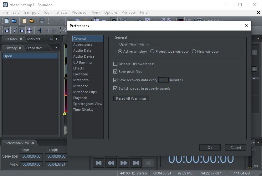 Soundop Audio Editor программа