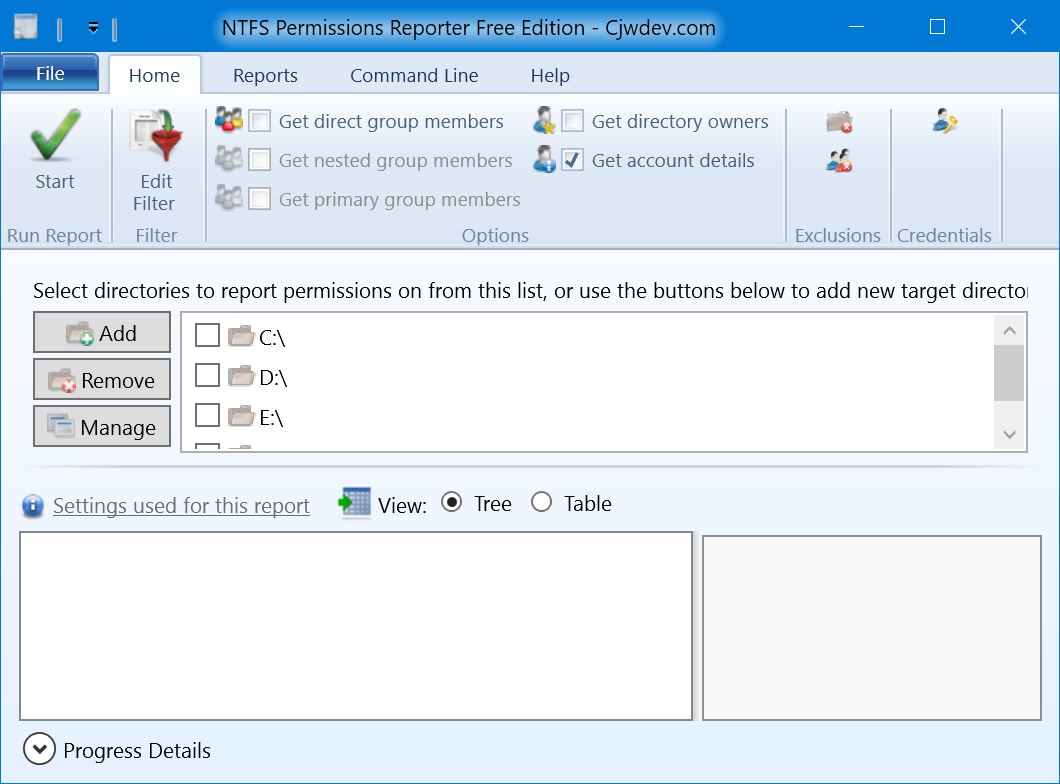 CJWDev NTFS Permissions Reporter