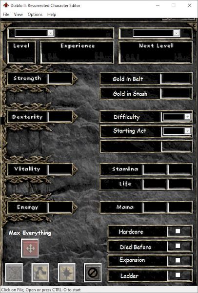 Diablo II: Resurrected Character Editor 
