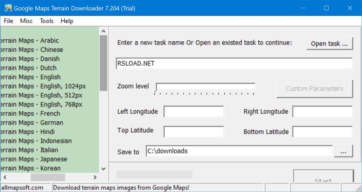 Google Maps Terrain Downloader 