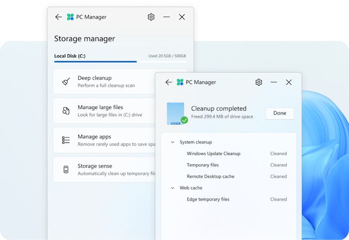 Скачать PC Manager 3.17.14.0 очистка и оптимизация Windows от Microsoft