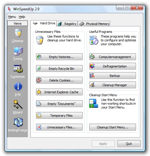 WinSpeedUp freeware