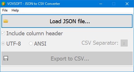 Vovsoft JSON to CSV Converter 