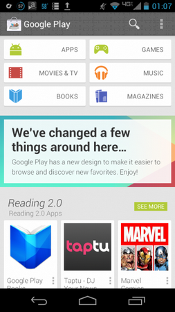 Google Play для Android получит новый дизайн